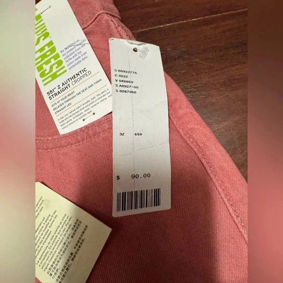 Levi's 551z Jeans Men 32, Adult Casual Pink Outdoors Pocket Button Straight Fit - Picture 9 of 11